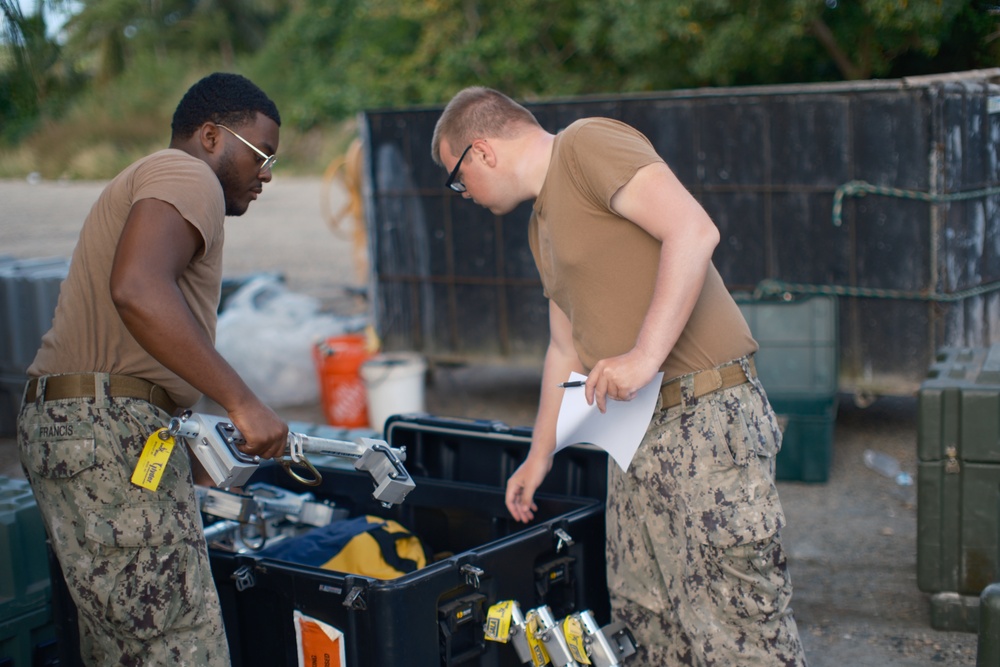 Seabees from NMCB-3 and NMCB-5 Detachment Yap RIP/TOA operations.