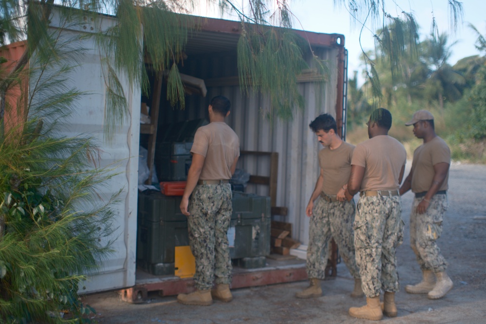 Seabees from NMCB-3 and NMCB-5 Detachment Yap RIP/TOA operations.