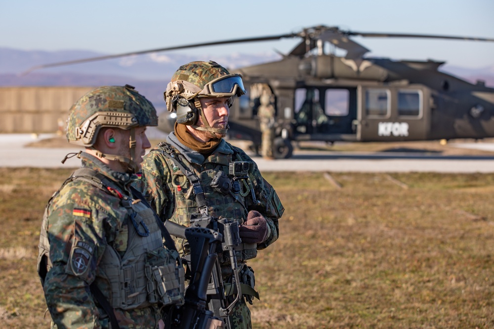 NATO-led KFOR 34 multinational soldiers train together to maintain interoperability