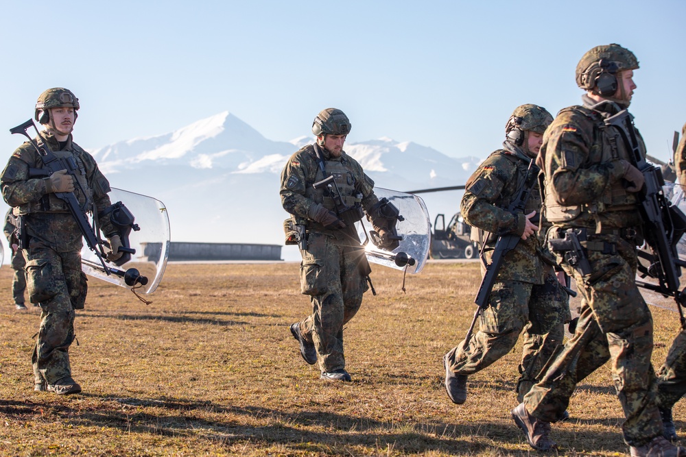 NATO-led KFOR 34 multinational soldiers train together to maintain interoperability