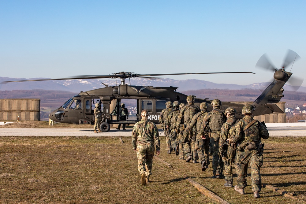 NATO-led KFOR 34 multinational soldiers train together to maintain interoperability