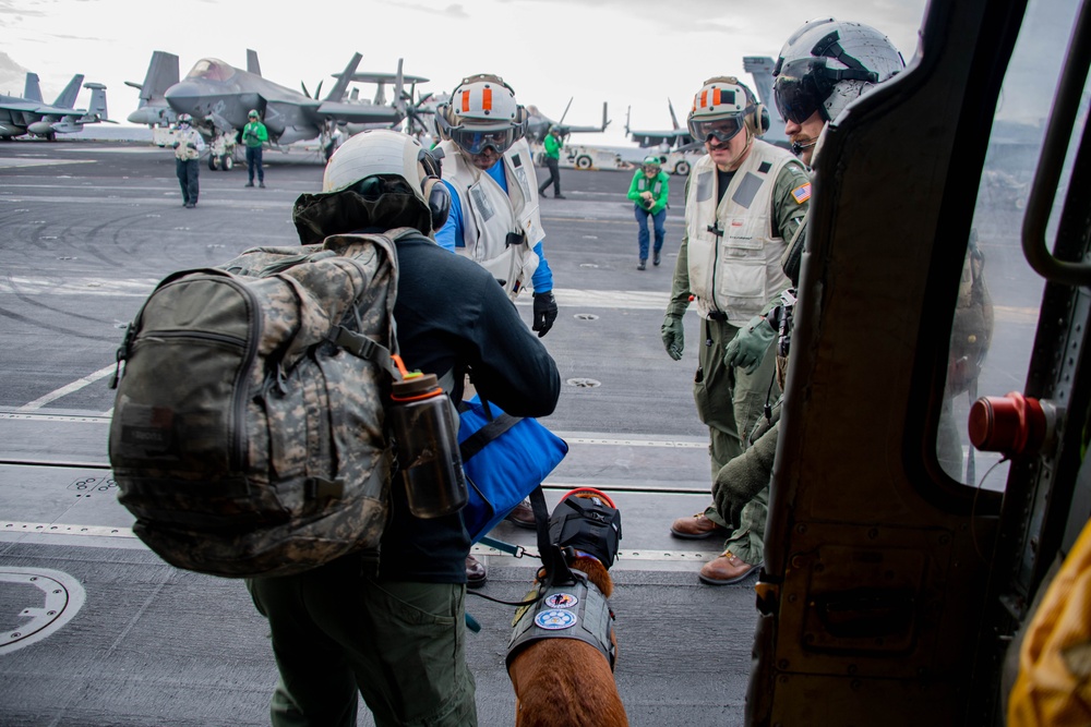 USS Carl Vinson (CVN 70) Welcomes Rudder, a Mental Health Facility Dog