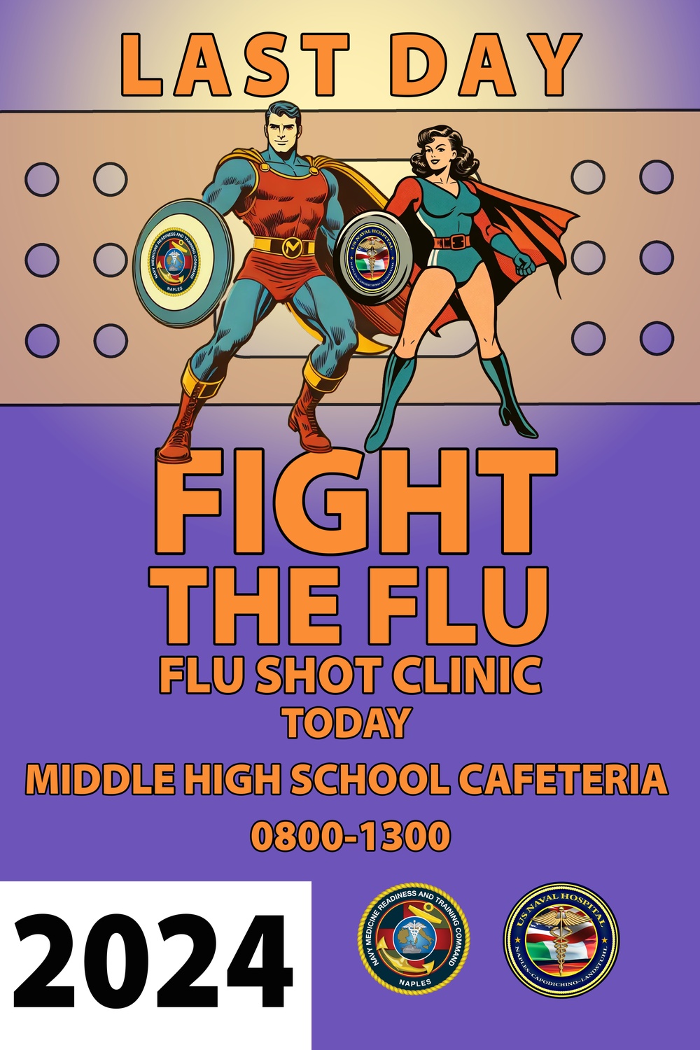 U.S&gt; Naval Hospital Naples 2024 Fight the Flu Campaign Posters