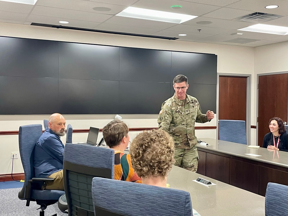 Middle East District Commander Engages Army Fellows During Greening Event