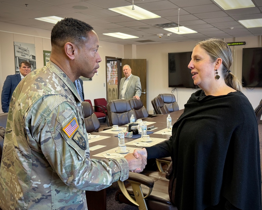 DoDEA Director Dr. Beth Schiavino-Narvaez coined by Maj. Gen. Daryl Hood