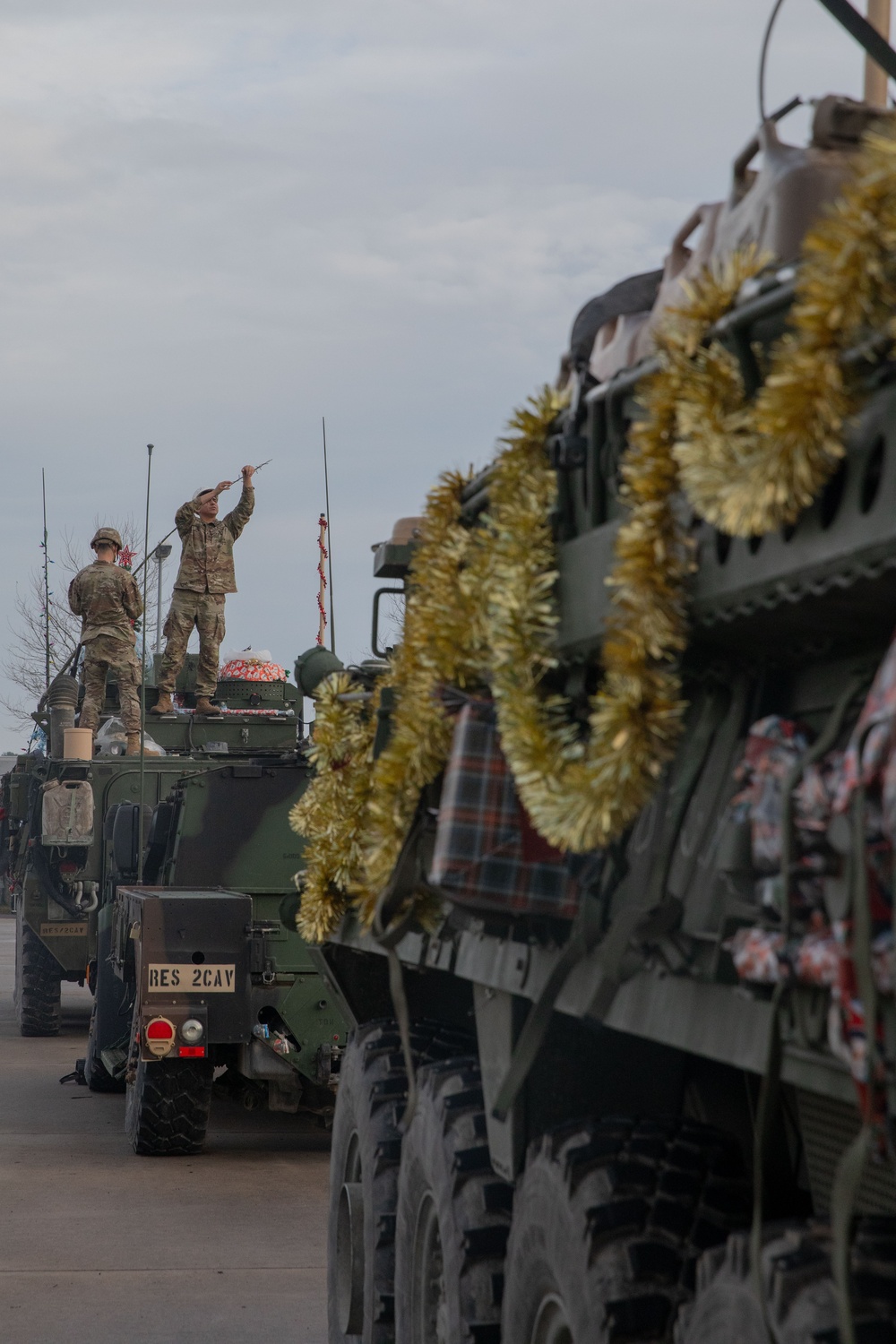 2nd Cavalry Regiment Decorates Convoy Vehicles for Holiday Dragoon Ride