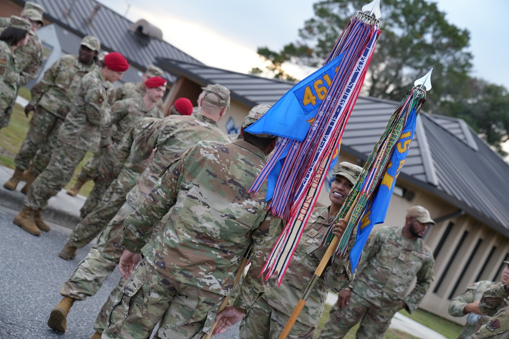 ALS Class 25-1 performs retreat ceremony at Robins AFB