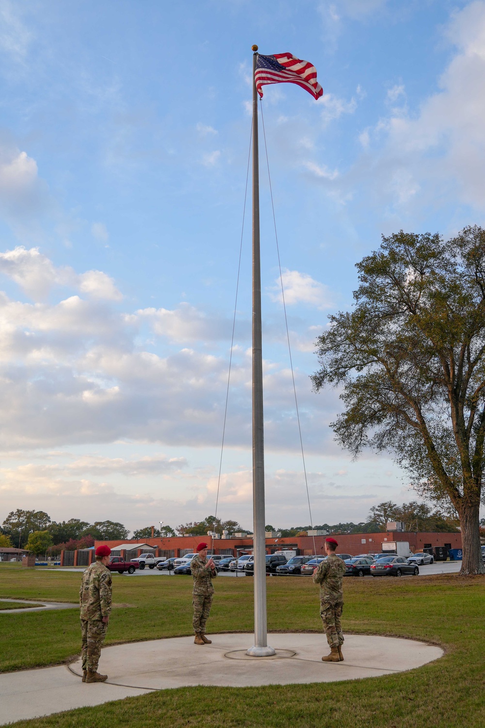 ALS Class 25-1 performs retreat ceremony at Robins AFB