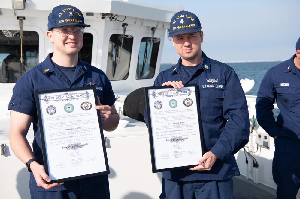 U.S. Coast Guard Cutter Angela McShan Holds Cuttermen Ceremony