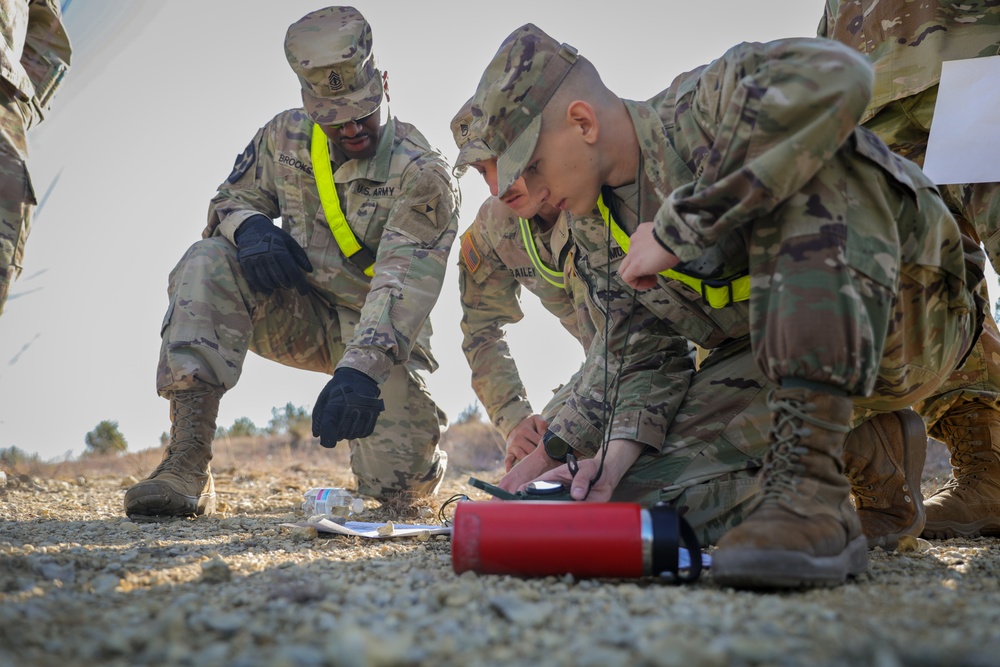 U.S. Army Soldiers with the 7th MPAD conduct land navigation