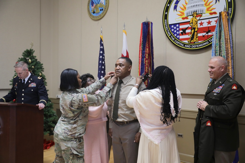 Promotion ceremony for Deputy G4, CW4 Pierre Ligonde