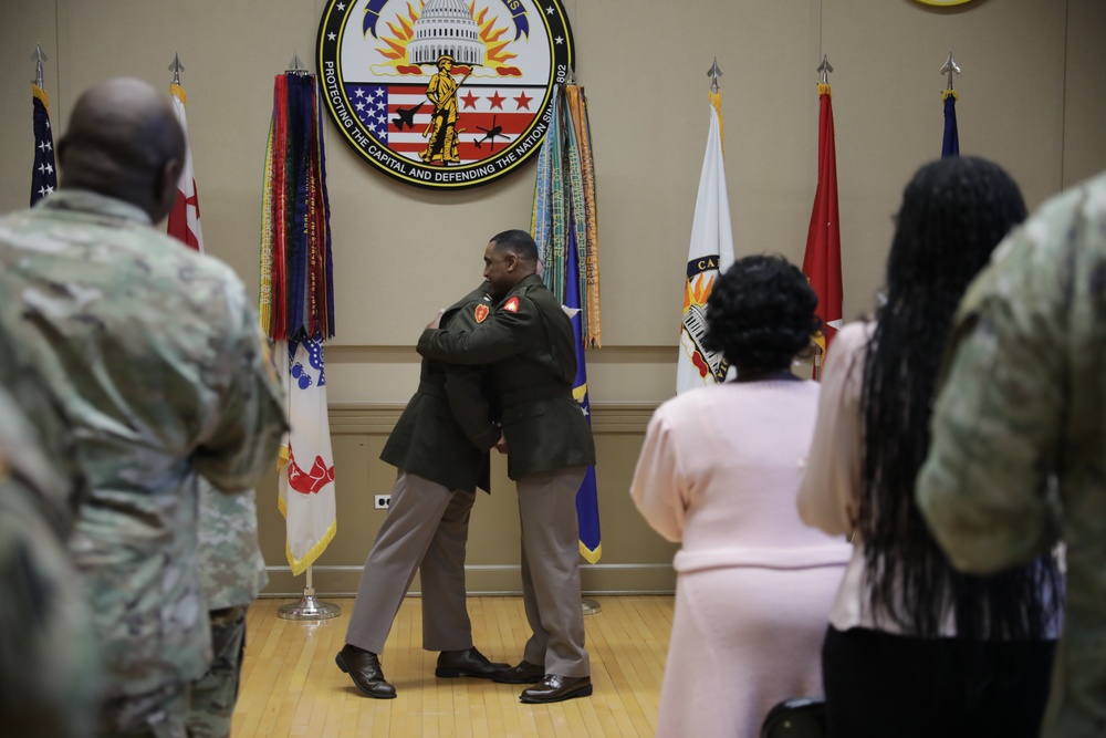 Promotion ceremony for Deputy G4, CW4 Pierre Ligonde