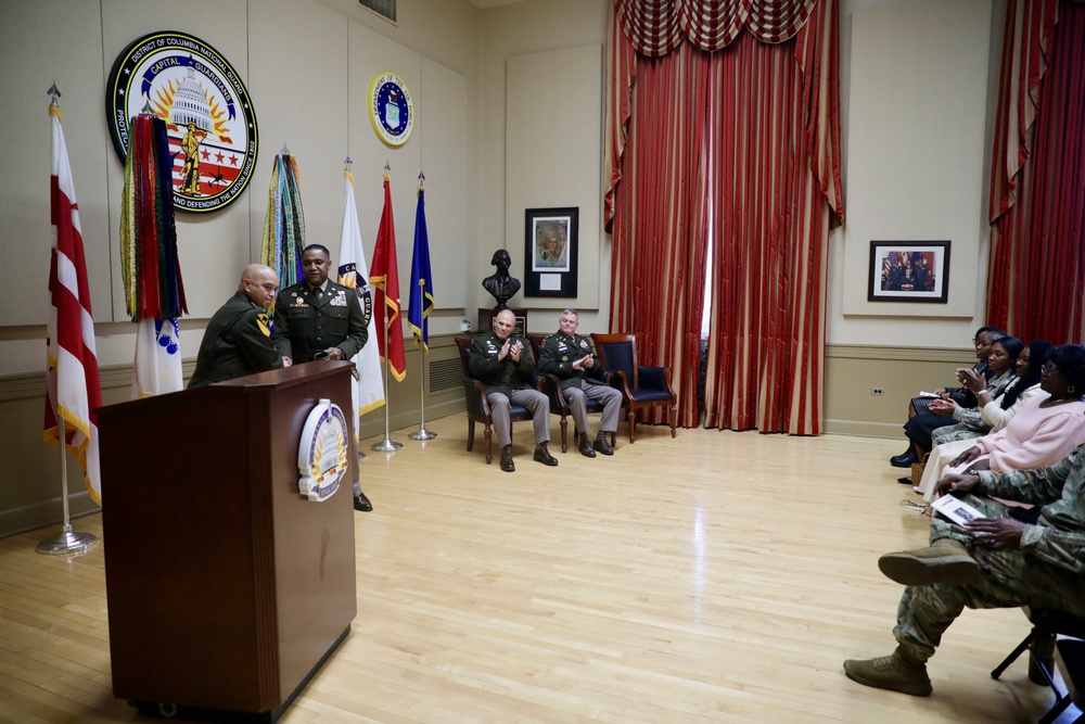 Promotion ceremony for Deputy G4, CW4 Pierre Ligonde