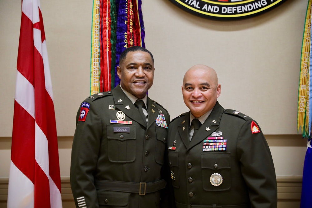 Promotion ceremony for Deputy G4, CW4 Pierre Ligonde