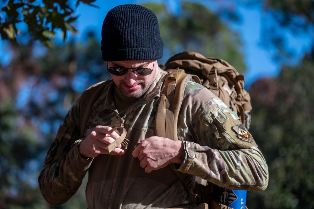 CTCS Airman rucks during Perkins Challenge