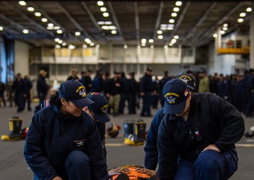 USS Ronald Reagan (CVN 76) conducts damage control training