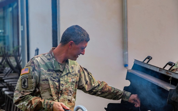 Equalizer Battalion Bids Farewell to 1st Sgt. David Beasley with Cookout