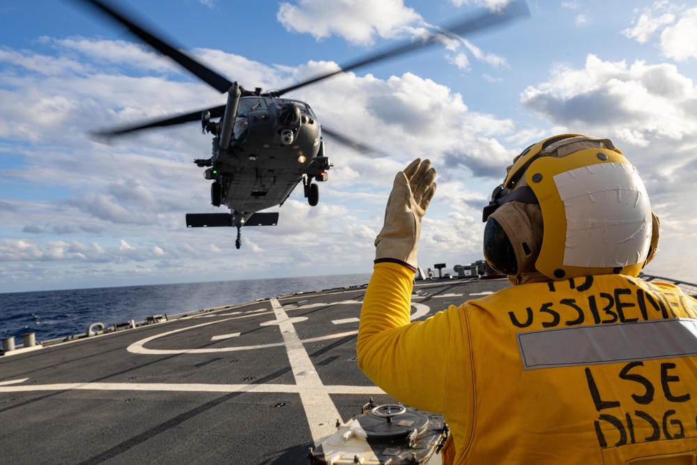 33rd Rescue Squadron Flight Operations with USS Benfold