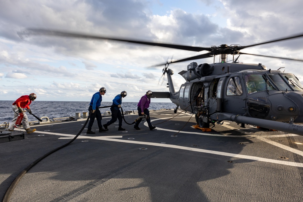 33rd Rescue Squadron Flight Operations with USS Benfold