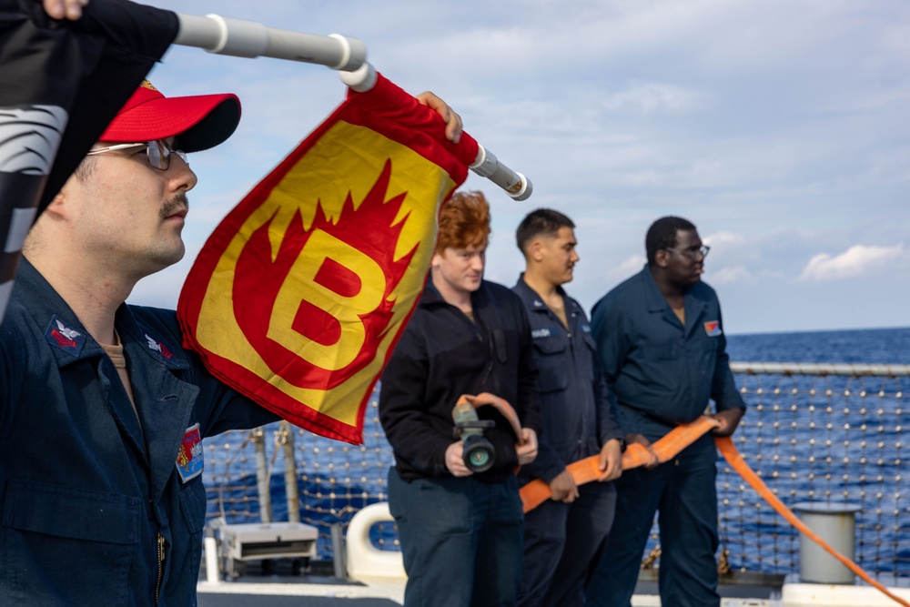 USS Benfold Aircraft Fire Fighting Training