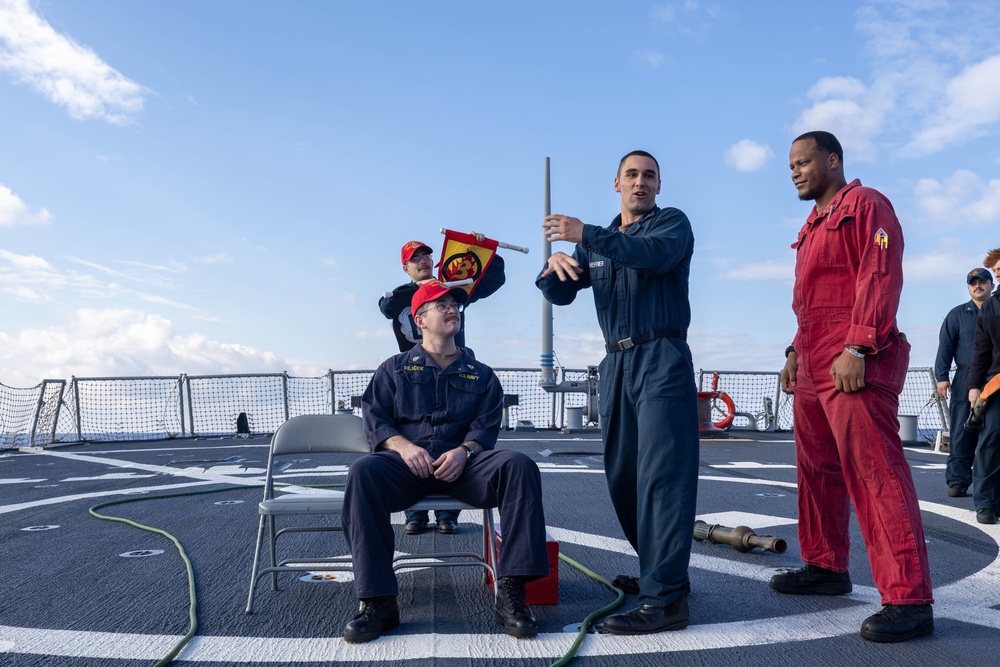 USS Benfold Aircraft Fire Fighting Training