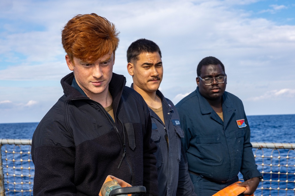 USS Benfold Aircraft Fire Fighting Training