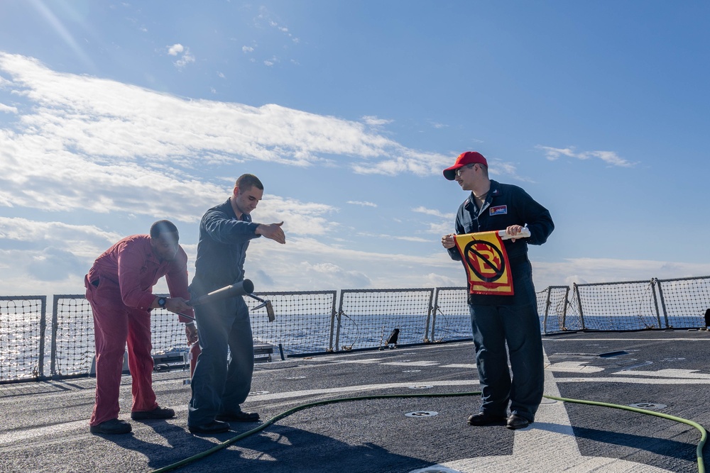 USS Benfold Aircraft Fire Fighting Training