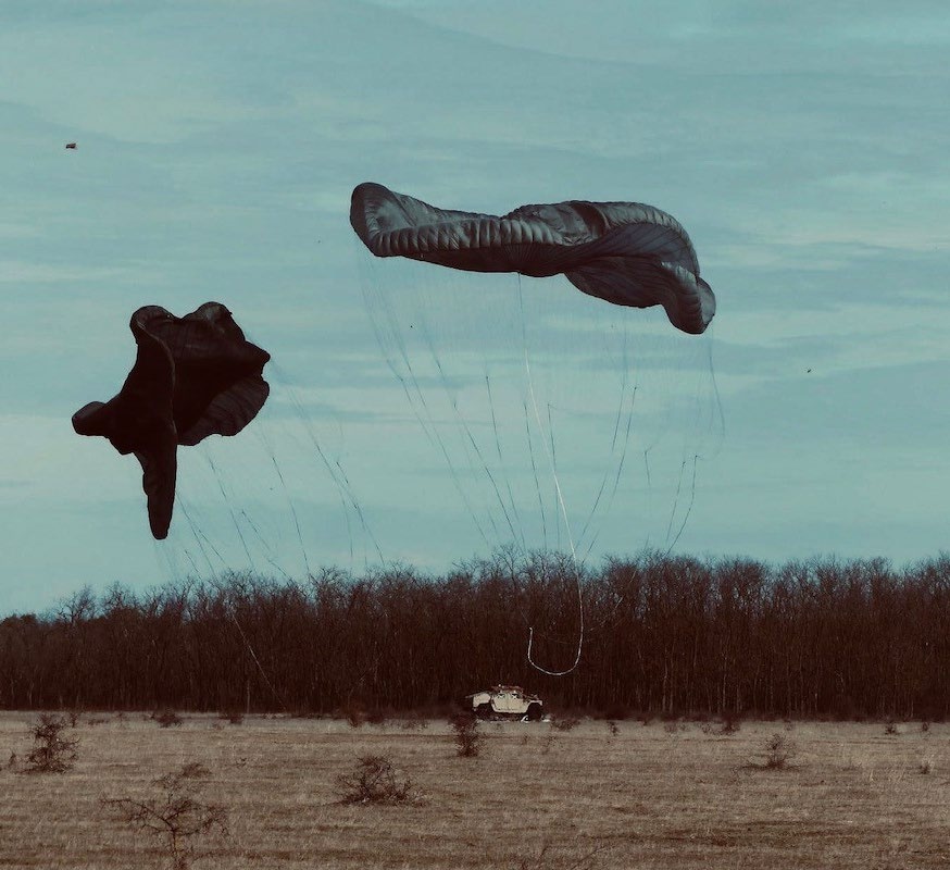 M1997A1 (HMMWV) successfully airdropped on Papa, Hungary Drop Zone (DZ)