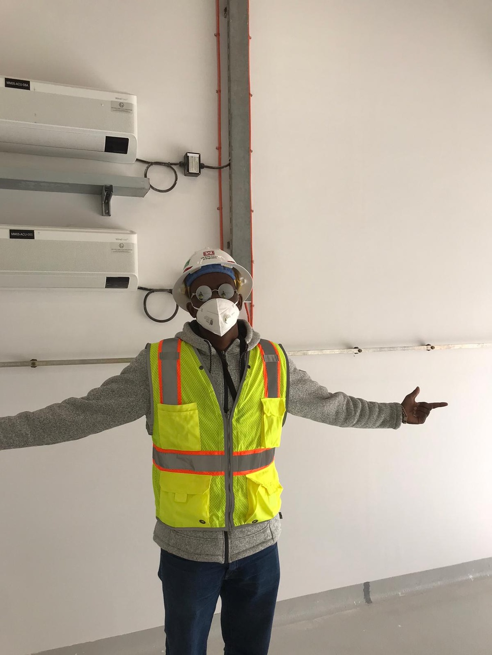 U.S. Army Corps of Engineers Middle East District Civil Engineer Adam Alamin visiting a construction site on a project in Qatar.