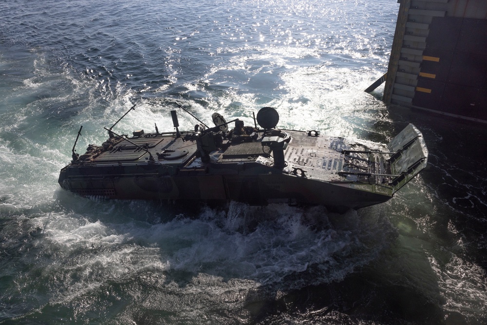 3rd AA Bn. conducts ACV ship-to-shore operations with USS Harpers Ferry