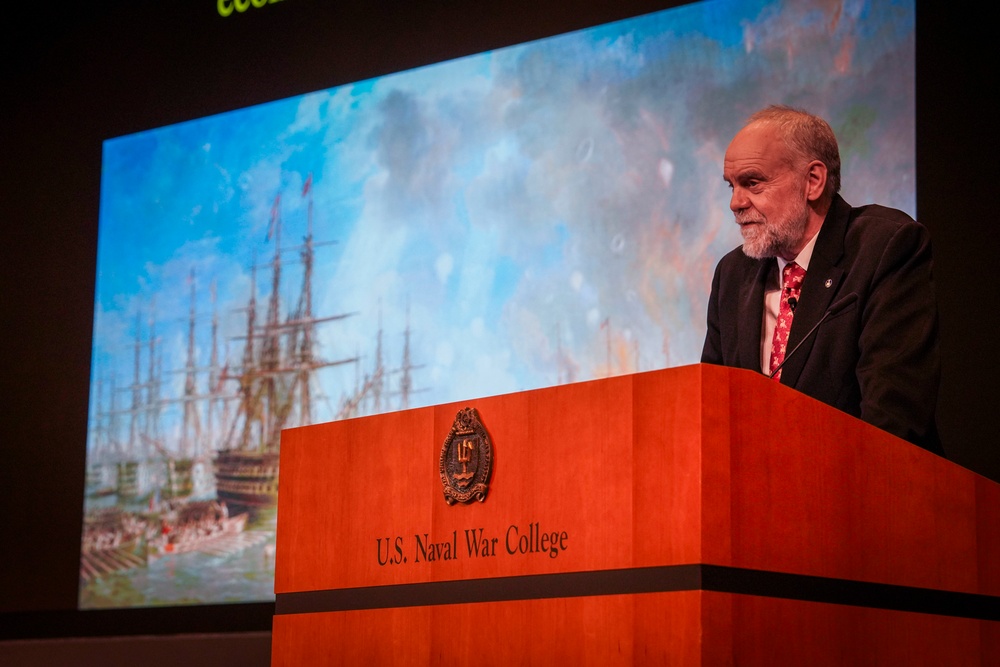 Professor Andrew Lambert delivers lecture at U.S. Naval War College