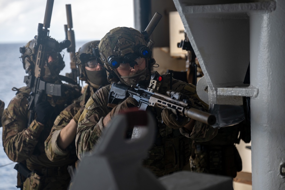 U.S. Navy SEALs Train with Coast Guard MSRT in VBSS Training