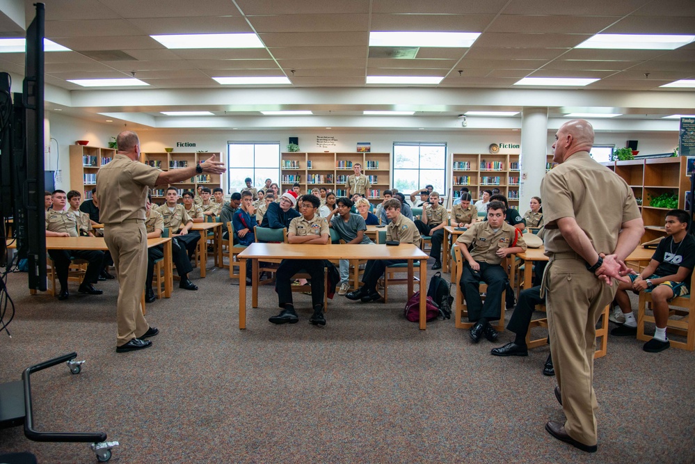 JRM Leadership Meets with JROTC at Guam High School