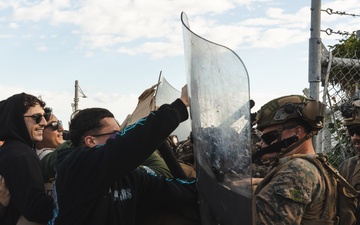 Marines with the 31st Marine Expeditionary Unit conduct embassy reinforcement exercise