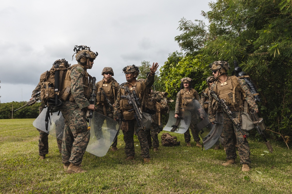 Marines with the 31st Marine Expeditionary Unit conduct embassy reinforcement exercise