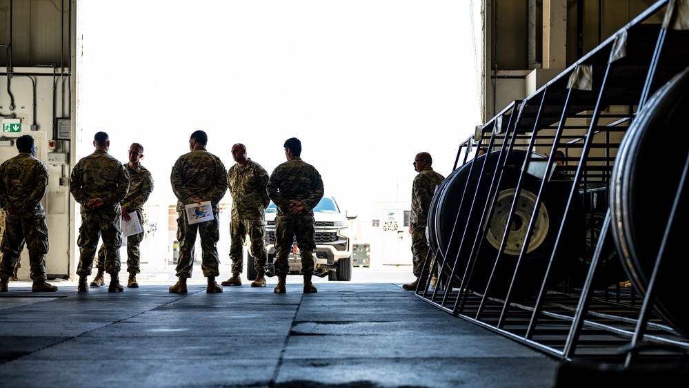 AFCENT command chief tours the 379th AEW