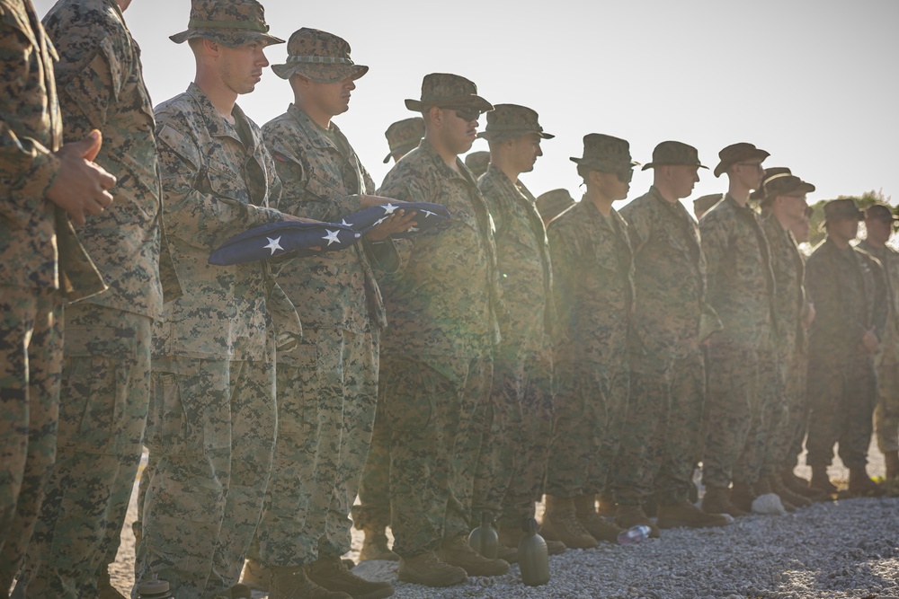 U.S. Marines with 12th Littoral Anti-Air Battalion and U.S. Airmen Participate in a Memorial Ceremony at Wake Island