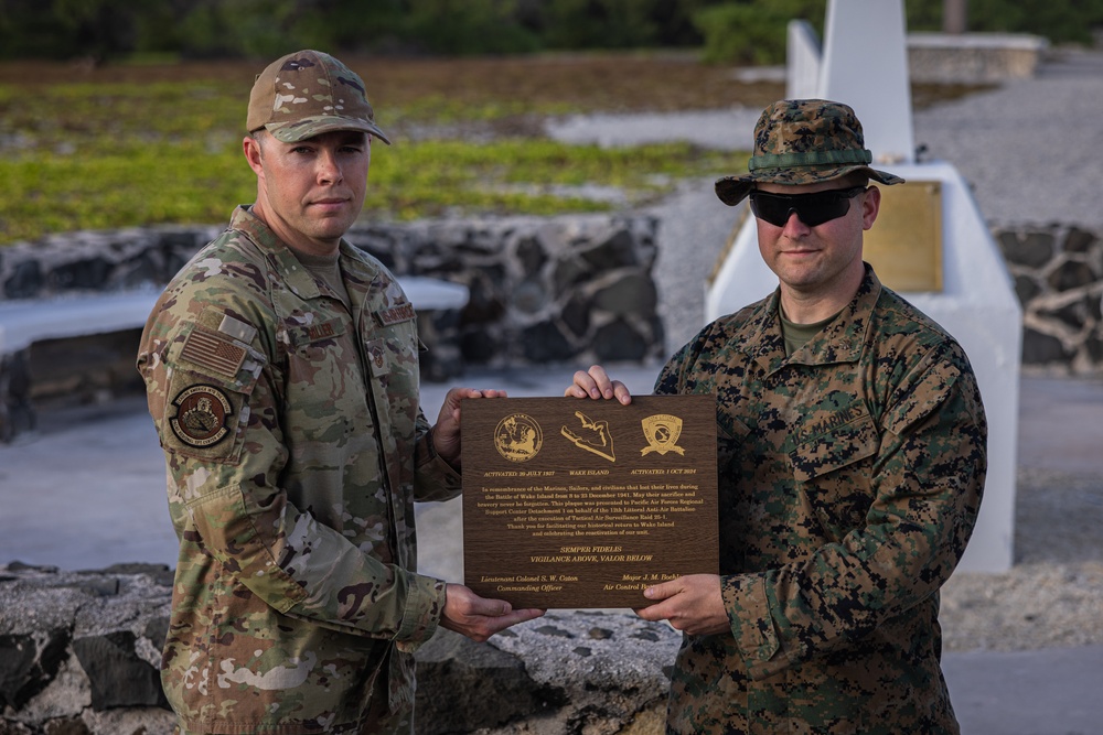 U.S. Marines with 12th Littoral Anti-Air Battalion and U.S. Airmen Participate in a Memorial Ceremony at Wake Island