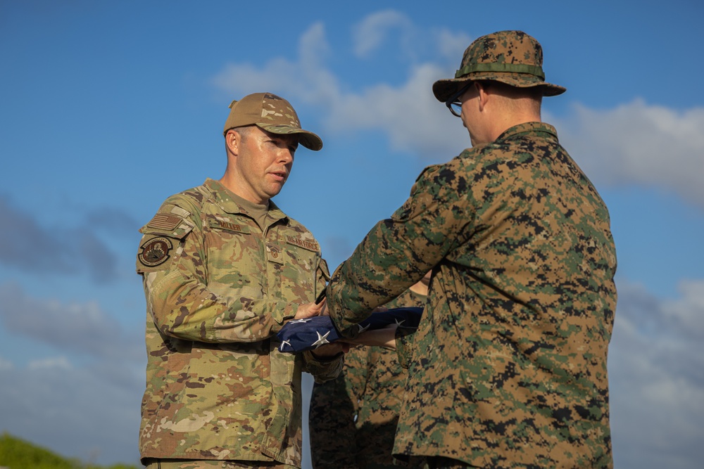 U.S. Marines with 12th Littoral Anti-Air Battalion and U.S. Airmen Participate in a Memorial Ceremony at Wake Island