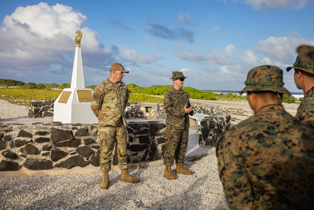 U.S. Marines with 12th Littoral Anti-Air Battalion and U.S. Airmen Participate in a Memorial Ceremony at Wake Island