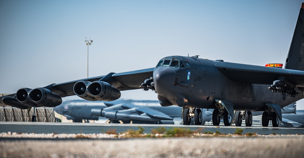 B-52 Stratofortress conduct sorties within the CENTCOM AOR