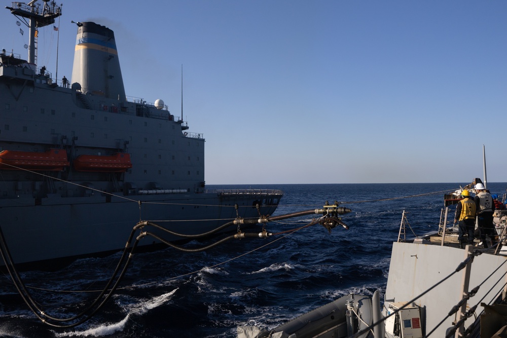 USS Oscar Austin (DDG 79) Conducts Replenishment-At-Sea (RAS) with USNS Laramie (T-AO 203)