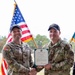 Newly Promoted SFC Stands with Commander