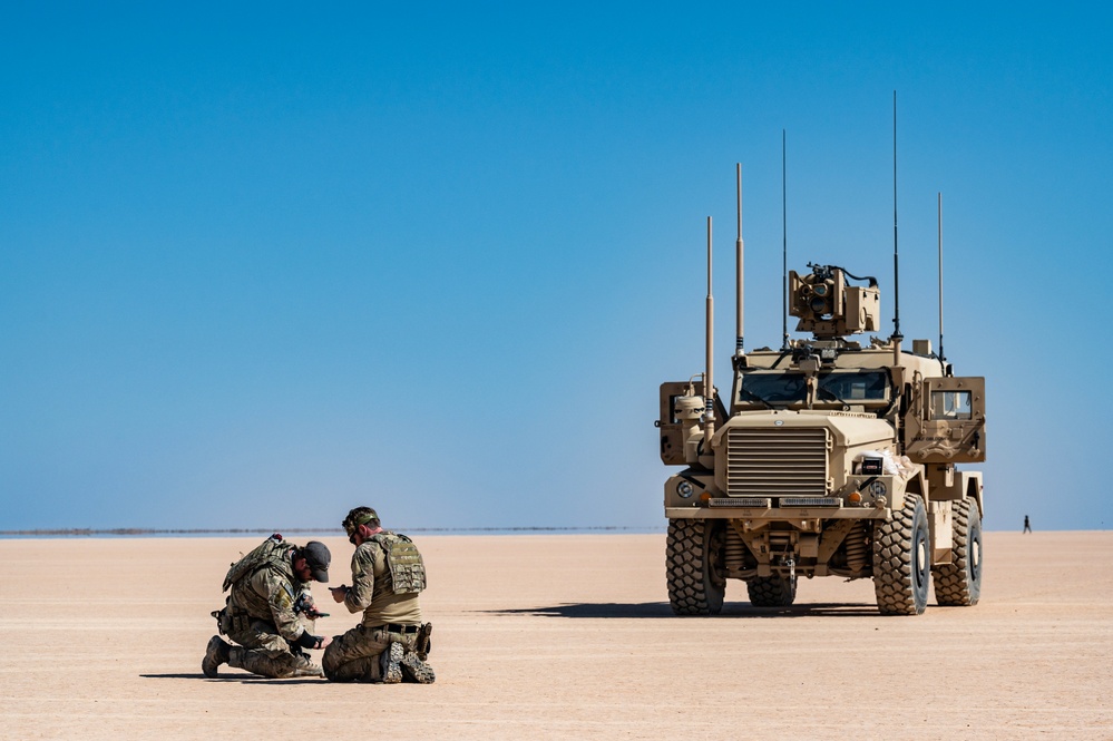 U.S. Airmen clear LZ in USCENTCOM AOR