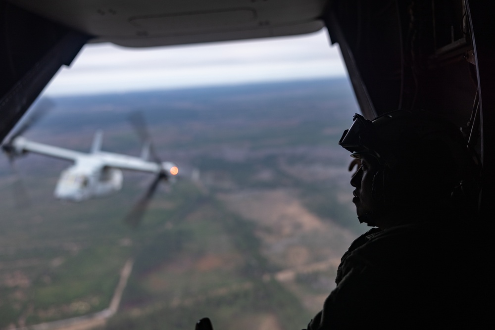 VMM-162 Marine reenlists midflight