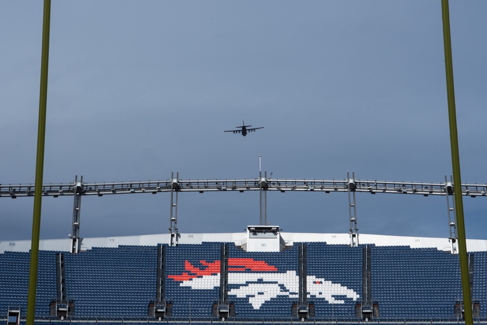 16th Special Operations Squadron conducts flyover of Denver Broncos Game