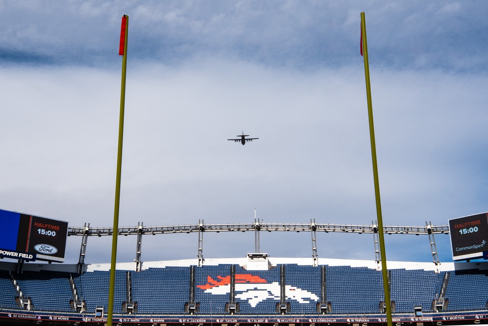 16th Special Operations Squadron conducts flyover of Denver Broncos Game