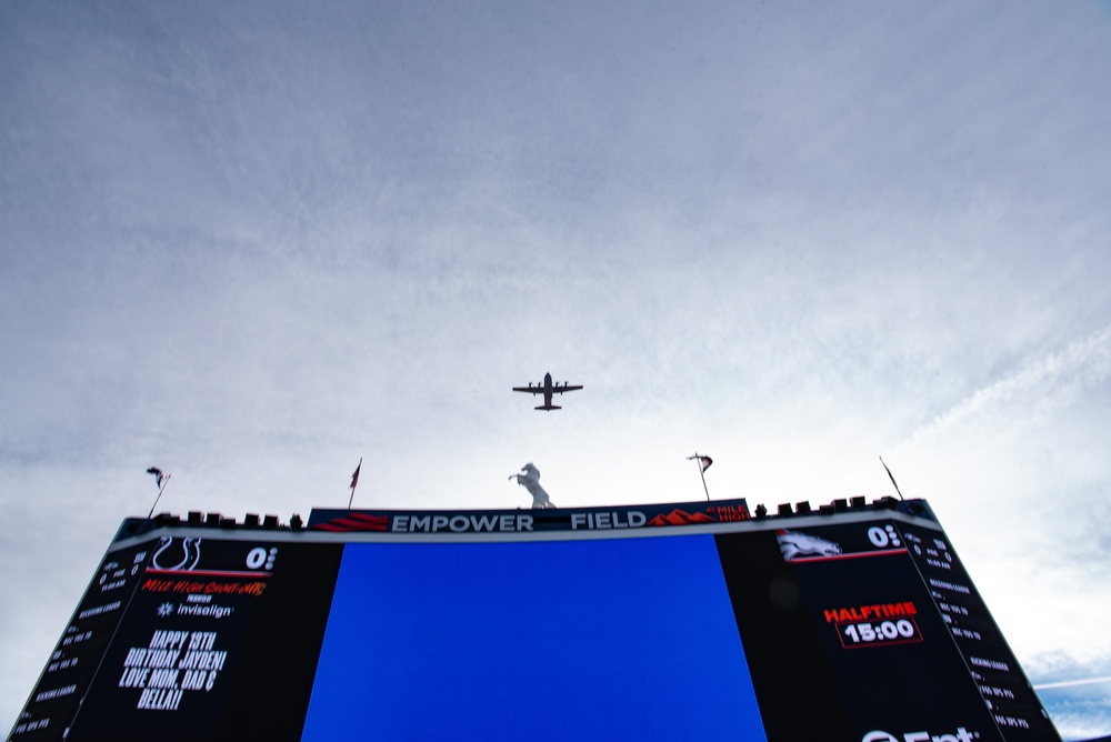 16th Special Operations Squadron conducts flyover of Denver Broncos Game