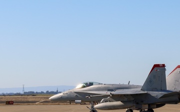 Steel Knight 24: VMFA-232 receives fuel from MWSS-373 Marines at forward arming and refueling point, Beale AFB