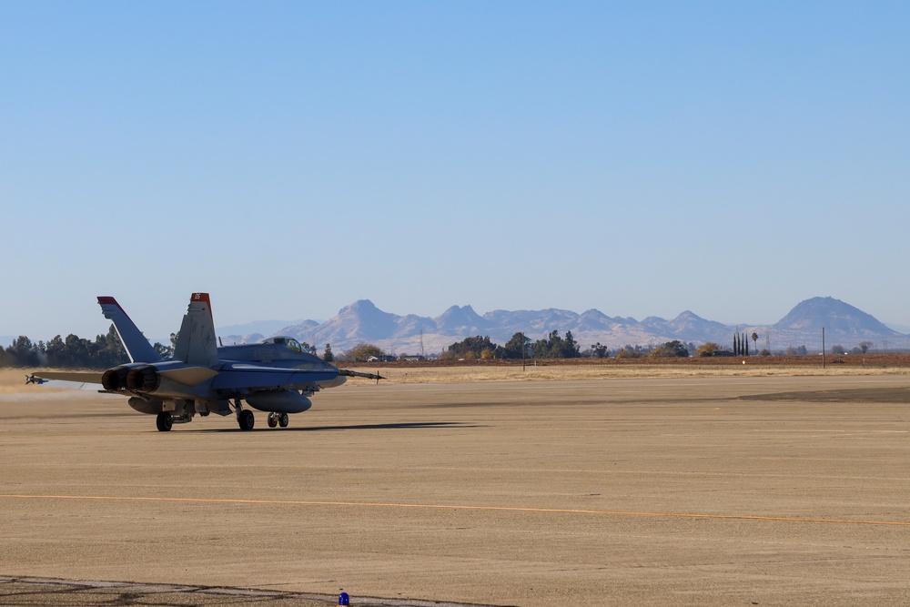 Steel Knight 24: VMFA-232 receives fuel from MWSS-373 Marines at forward arming and refueling point, Beale AFB